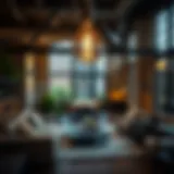 Elegant LED candelabra bulb illuminating a chic urban loft