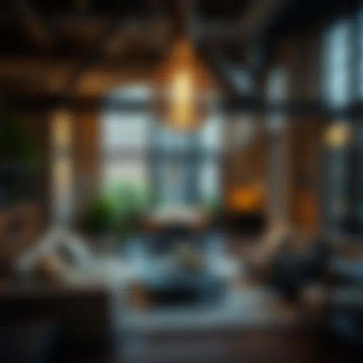 Elegant LED candelabra bulb illuminating a chic urban loft