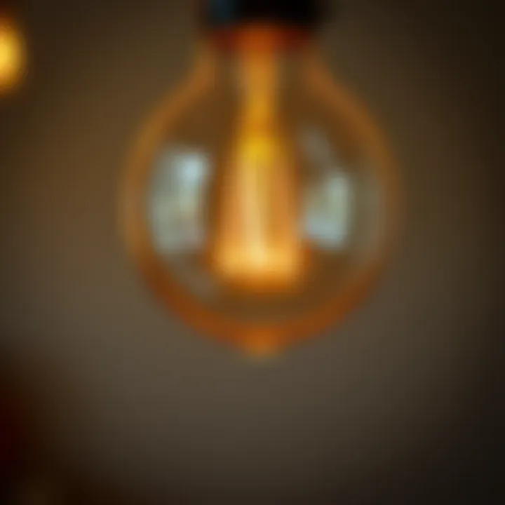 Close-up of LED candelabra bulb showcasing its intricate design