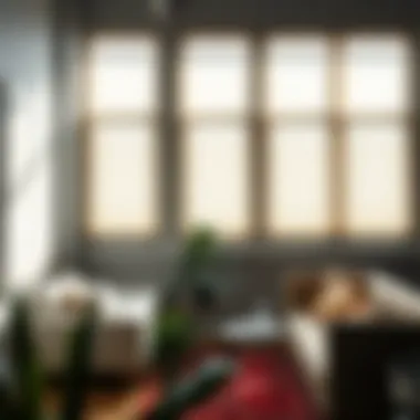 Functional Aesthetics in Loft Living Stylish lightweight window blinds in a cozy urban loft, highlighting functionality and design