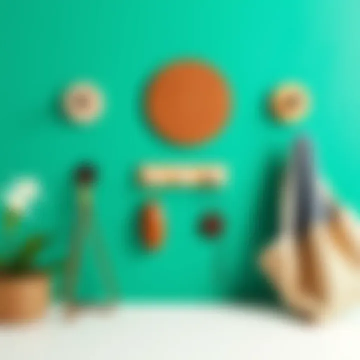 Various materials used in modern hook racks