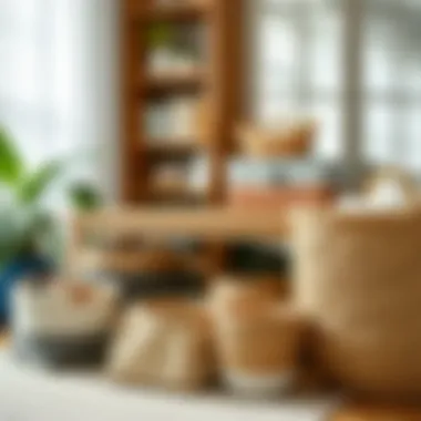 Variety of Organizational Baskets A variety of organizational baskets showcasing different materials and designs