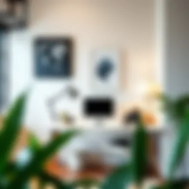 Functional Workspace Enhancement Detolf stand integrated into a minimalist home office setup