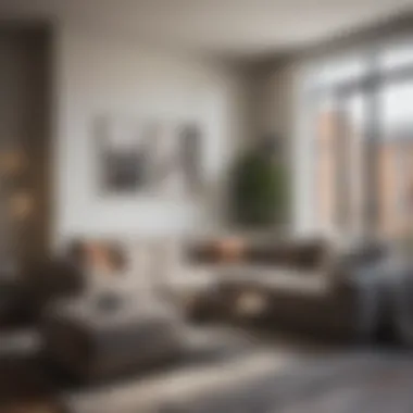 Modern Urban Living Room with Corner Sectional Stylish corner sectional in a modern urban living room