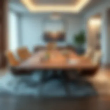 A visually appealing meeting table with unique design elements that spark creativity