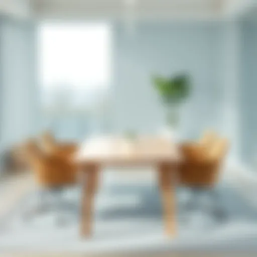 Elegant meeting table designed for four individuals in a modern office setting