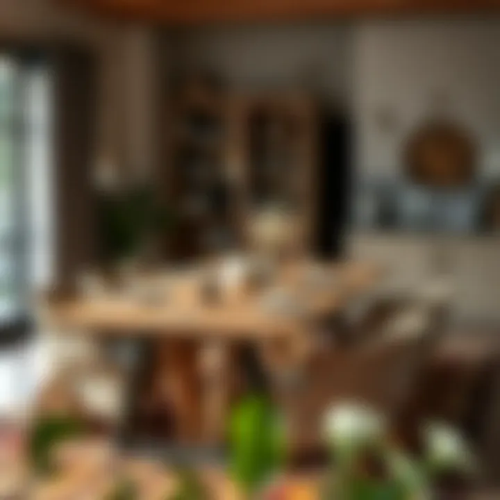 A versatile meeting table made from sustainable materials in a cozy home environment