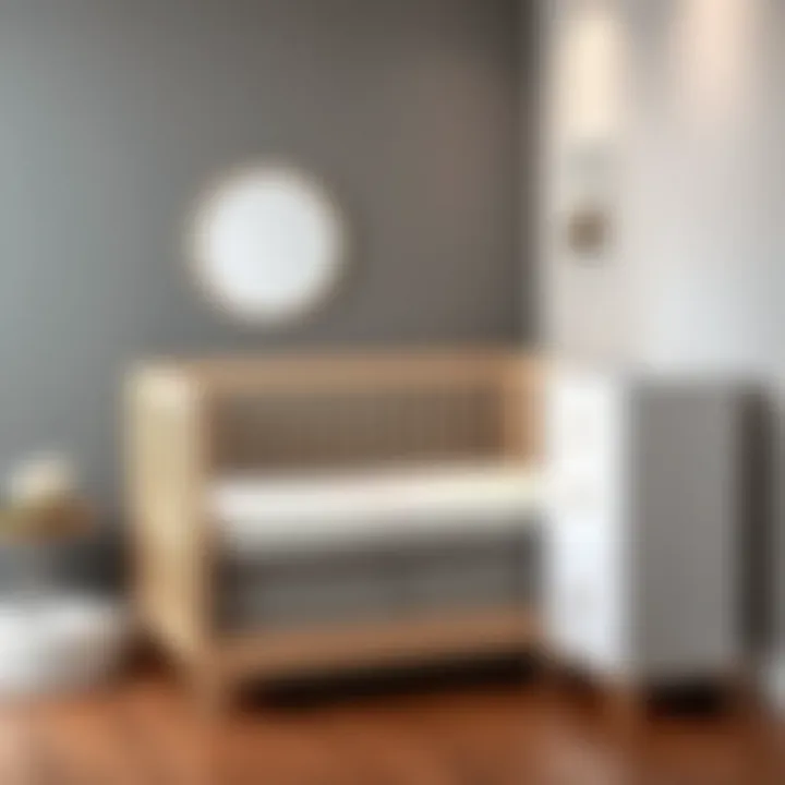 Aesthetic design of a modern crib and changing table