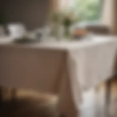 Elegant neutral table cloth enhancing a modern dining area