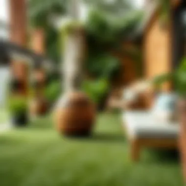 Cozy artificial grass flooring for a lush feel