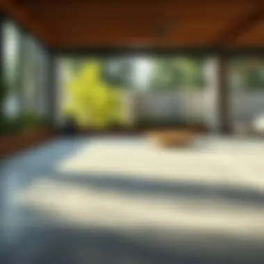 Modern concrete flooring with geometric patterns