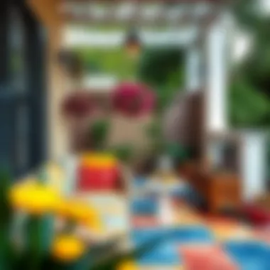 Vibrant outdoor tiles bringing color to the patio