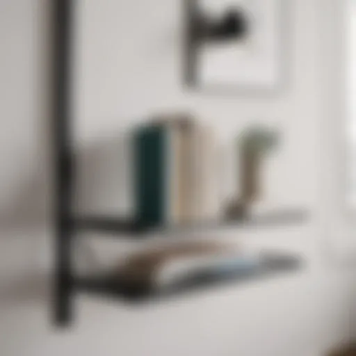 Stylish folding shelf bracket in a modern living space