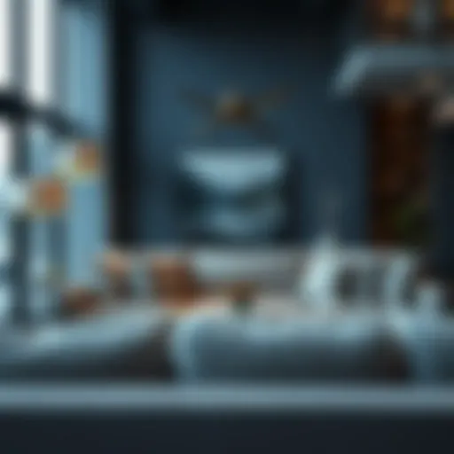 Elegant urban living room showcasing a stylish sofa