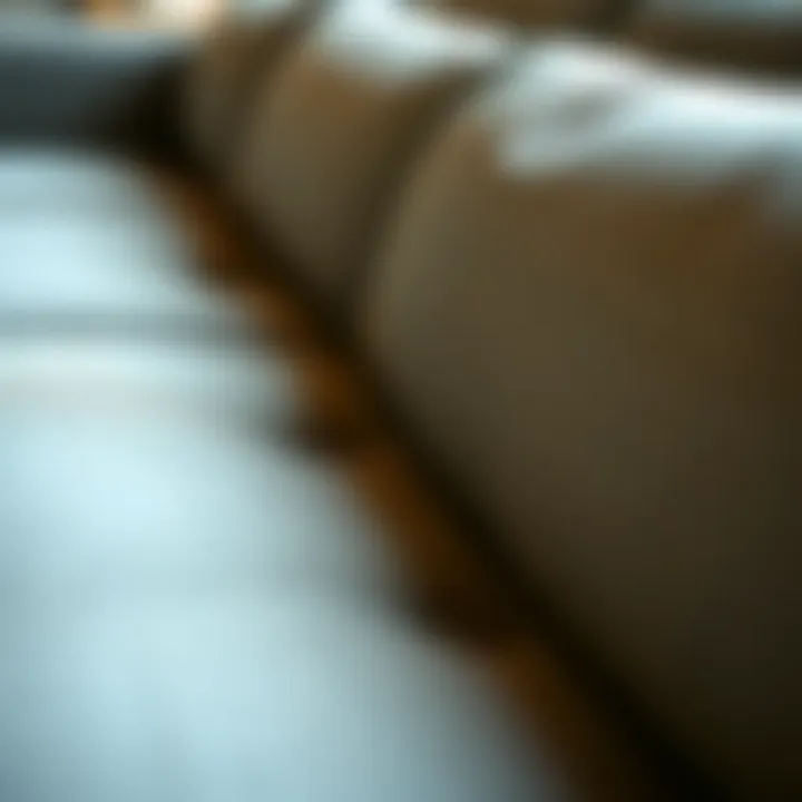 Close-up of high-quality sofa materials and textures