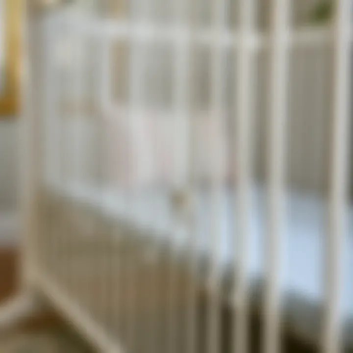 Close-up of safety features in a 2 in 1 crib