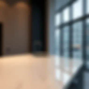 Sleek quartz countertop with a minimalist design