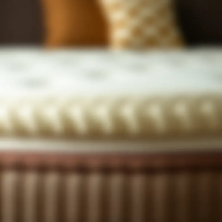 Close-up of mattress materials