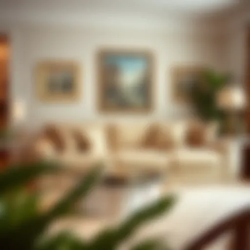 Luxurious slipcovered sofa in a contemporary living room