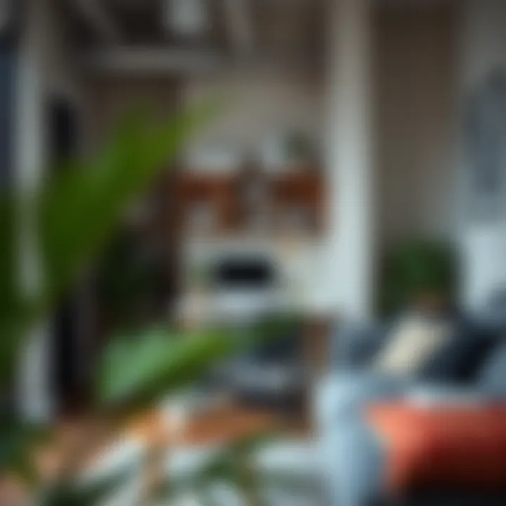 Creative use of space with a small desk in an urban apartment