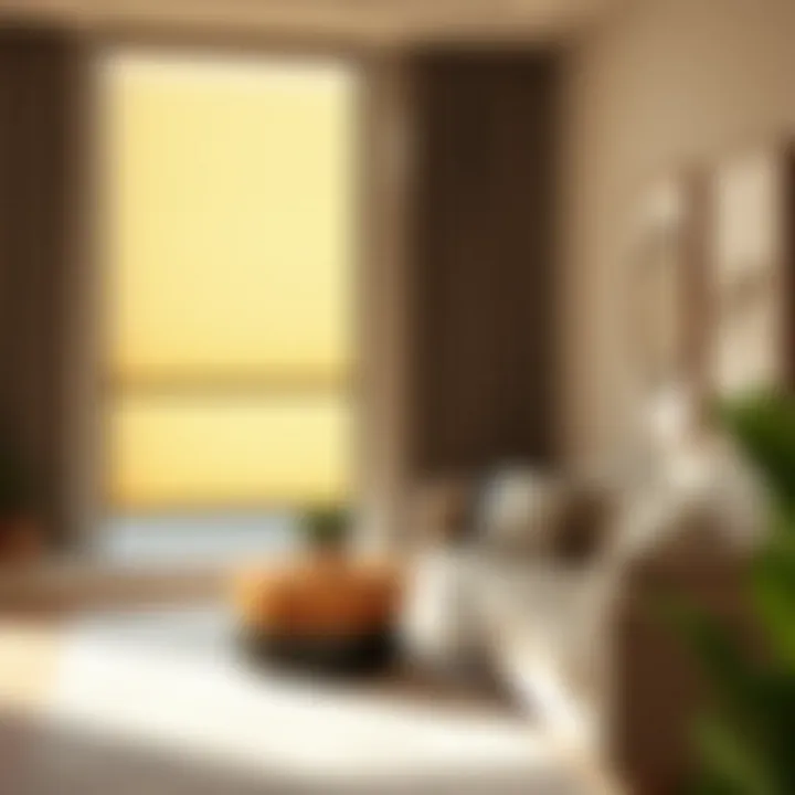 Stylish smart shades providing privacy in a contemporary home