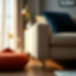 Elegant sofa feet protectors in a modern interior setting