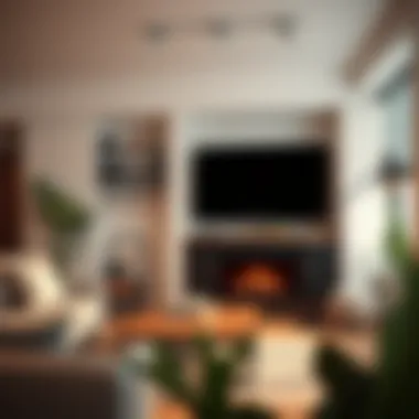 Effective use of small space with a TV stand and fireplace combination in a cozy apartment