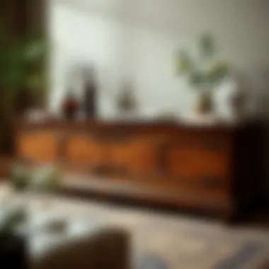 Luxurious wooden storage table showcasing craftsmanship