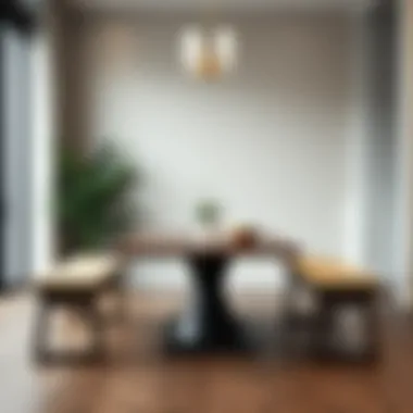 Innovative Material Choices Modern tall dining table featuring unique material textures