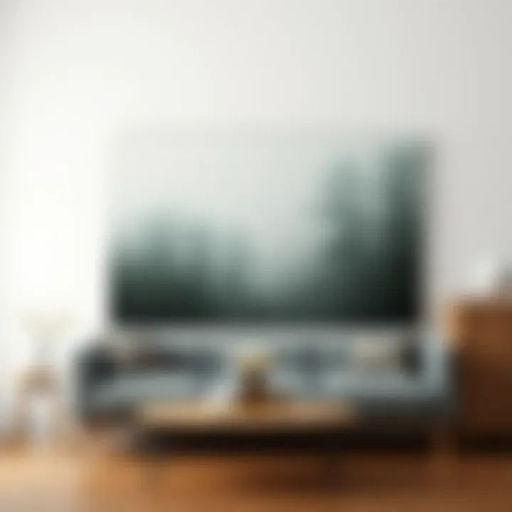 A serene canvas art piece featuring a tranquil forest scene