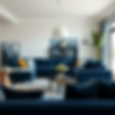 Material selection for navy sectionals in modern homes