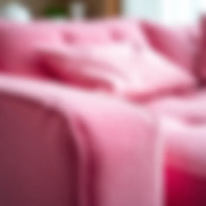 Close-up of pink fabric showcasing texture and material quality