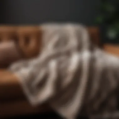 Luxurious Soft Throw Blanket on a Sofa Luxurious soft throw blanket draped over a stylish sofa