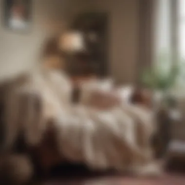 Cozy Reading Nook with Soft Throw Blanket A cozy reading nook enhanced by a soft throw blanket