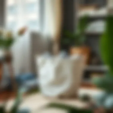 Modern fabric laundry basket in a contemporary setting