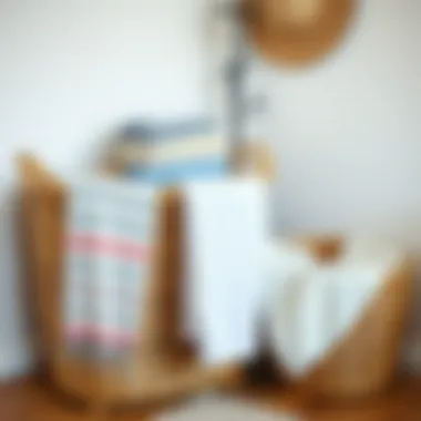 Stylish wicker basket for laundry