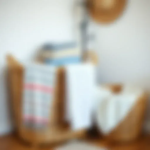 Stylish wicker basket for laundry