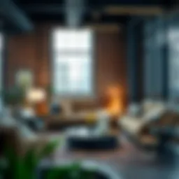 Modern urban seating arrangement in a stylish loft