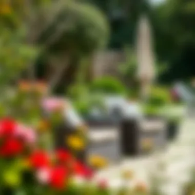 Elegant outdoor storage chairs complementing a garden setting