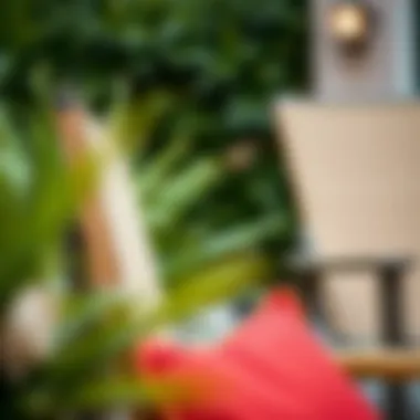 Close-up of weather-resistant materials used in outdoor storage chairs