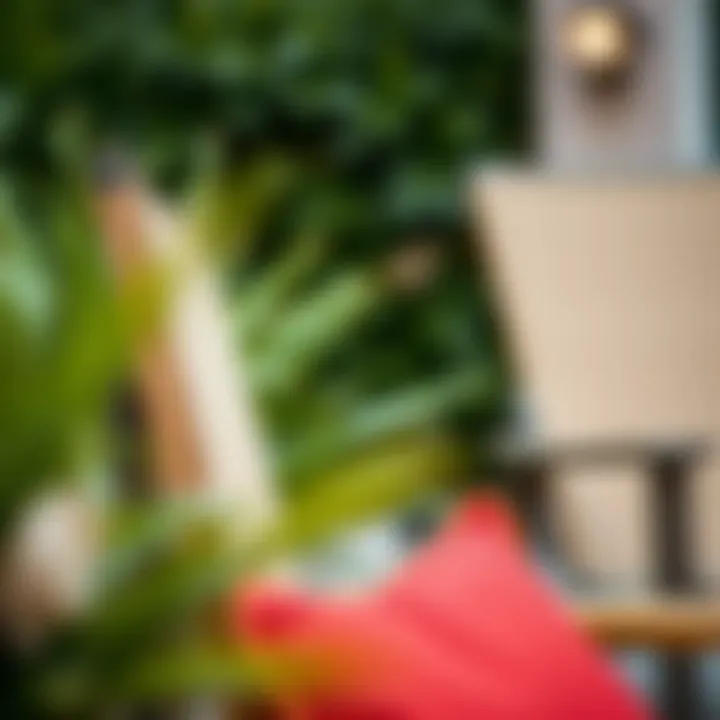 Close-up of weather-resistant materials used in outdoor storage chairs