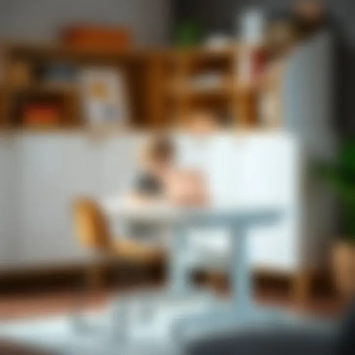 Ergonomic design features for a child's desk