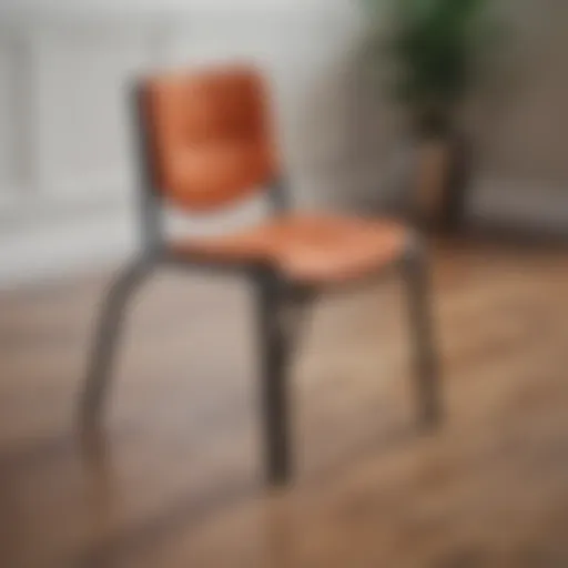 Stylish chair with floor guard on hardwood floor