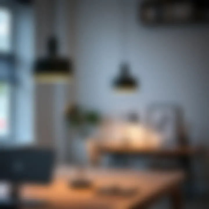 Balancing Functionality and Style Functional short lamp shades in a minimalist workspace