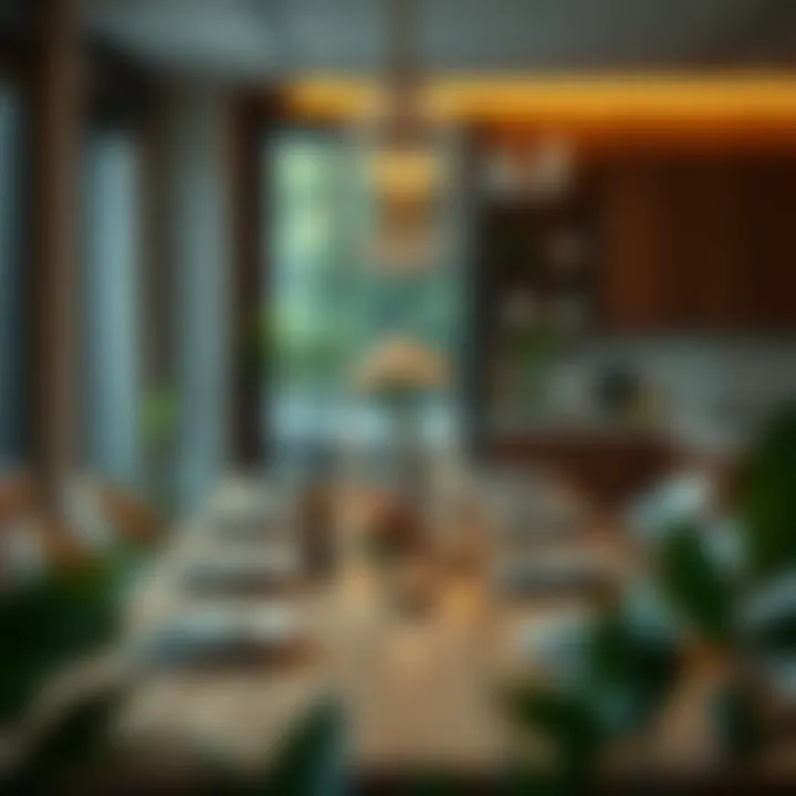 Elegant medium kitchen table set for a social gathering