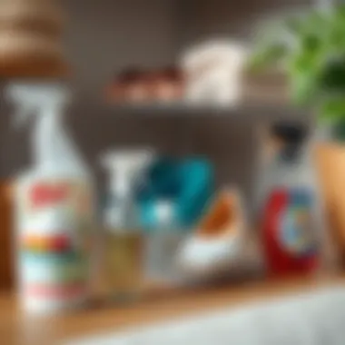 Maintenance Tips for Wire Shoe Rack Care Wire shoe rack with maintenance tips beside cleaning supplies