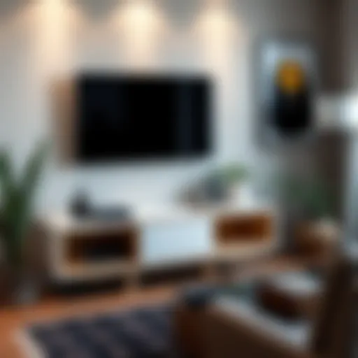 Sleek two-foot high TV stand integrating with modern decor