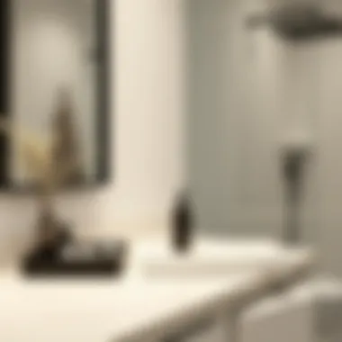 Stylish bathroom countertop with a minimalist tray