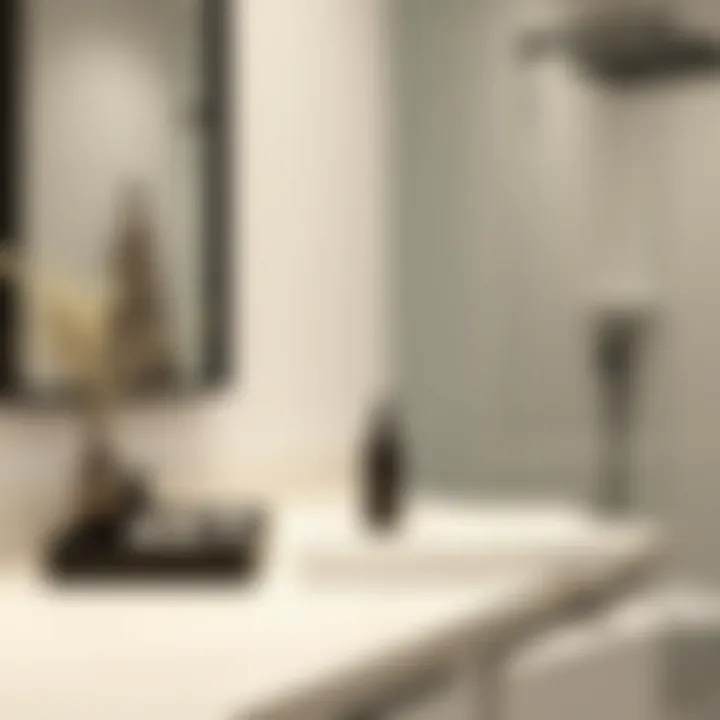 Stylish bathroom countertop with a minimalist tray