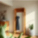 Elegant wooden coat rack showcasing modern design